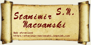 Stanimir Mačvanski vizit kartica